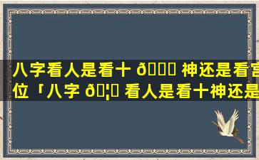 八字看人是看十 🐈 神还是看宫位「八字 🦆 看人是看十神还是看宫位呢」